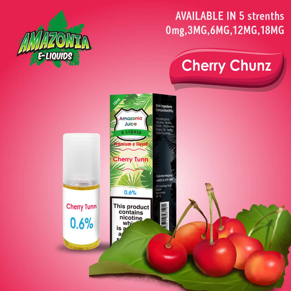 Amazonia 50/50 E-Liquid 10ml - Cherry Chunz Flavour - achieversvapes.co.uk