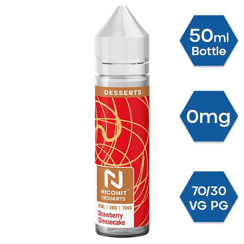 https://www.nicohit.co.uk/nicohit-desserts-strawberry-cheesecake-50ml.html Strawberry Cheesecake 50ml - Nicohit Desserts - 0mg