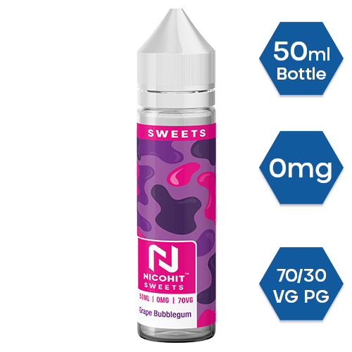 Grape Bubblegum 50ml - Nicohit Sweet  - 0mg - achieversvapes.co.uk