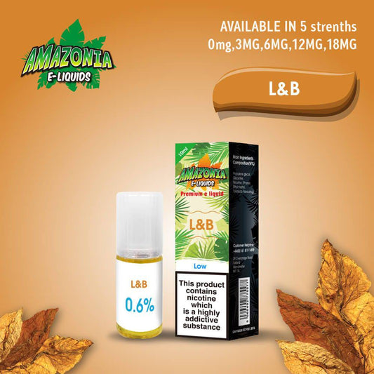 Amazonia 50/50 E-Liquid 10ml - L&B Flavour - achieversvapes.co.uk