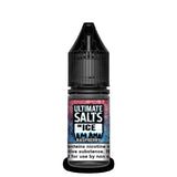 Ultimate Salts On Ice 10ml Nicsalt Eliquid - Raspberry Flavour (Pack Of 10)