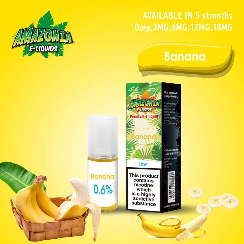 Amazonia 50/50 E-Liquid 10ml - Banana Flavour - achieversvapes.co.uk