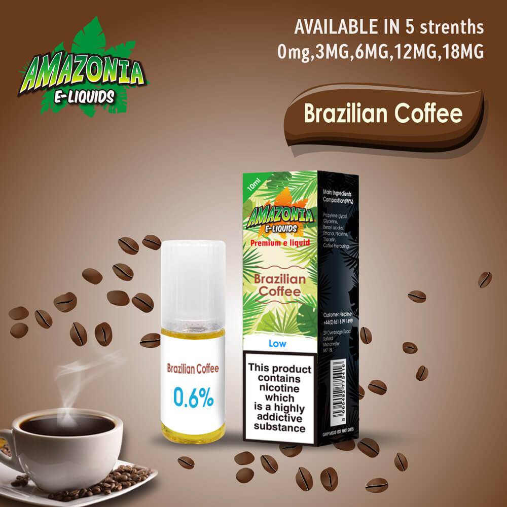 Amazonia 50/50 E-Liquid 10ml - Brazilian Coffee Flavour - achieversvapes.co.uk