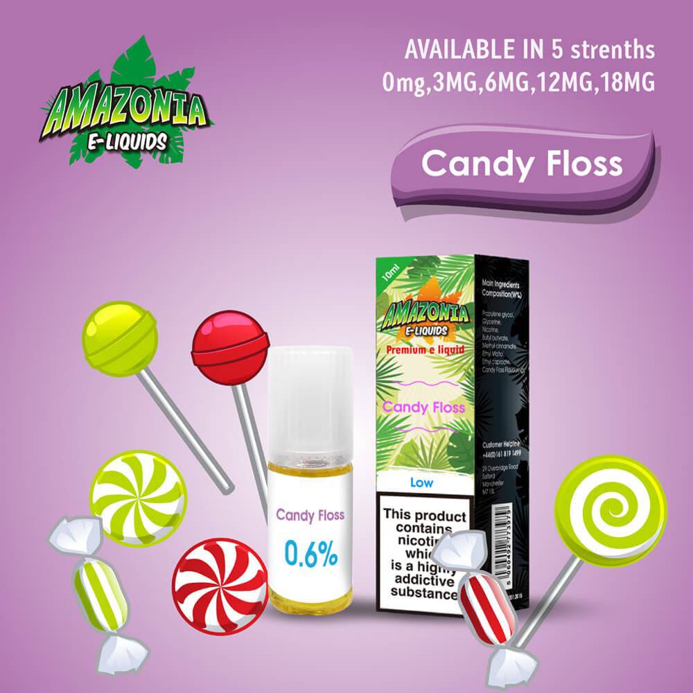 Amazonia 50/50 E-Liquid 10ml - Candyfloss Flavour - achieversvapes.co.uk