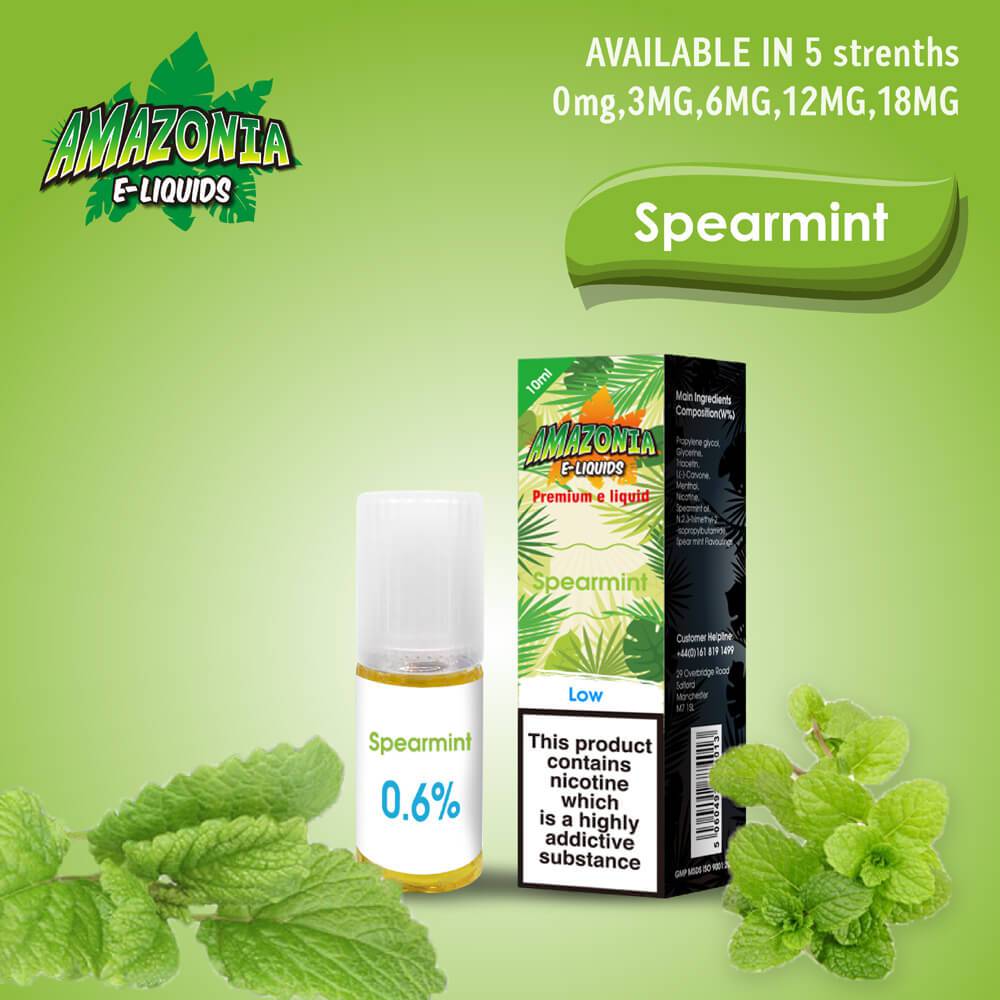 Amazonia 50/50 E-Liquid 10ml - Spearmint Flavour - achieversvapes.co.uk